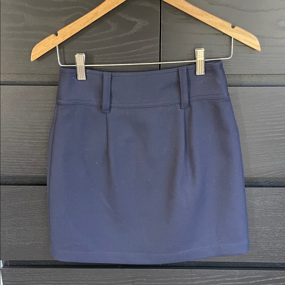 Sezane Midnight Blue Mini Skirt with Button Detail - Picture 2 of 5